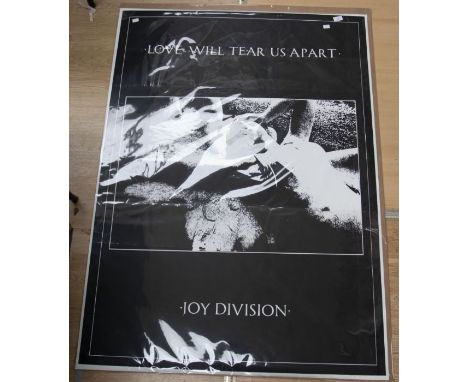 JOY DIVISION - VINTAGE GIANT SUBWAY - BUS STOP POSTER - LOVE WILL TEAR US APART. It measures approx 60 x 40 and with board an