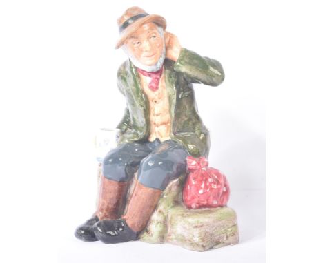 Royal Doulton – Owd Willum - HN2042 - a hand painted ceramic figure / figurine of a elderly seated gentlemen with country hat