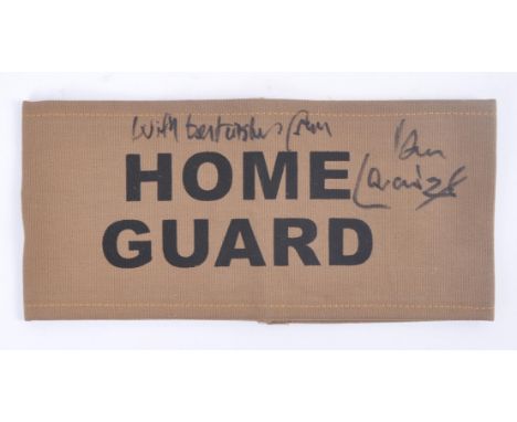 Dad's Army (BBC Sitcom) - an autographed replica WWII Home Guard uniform armband. Signed by actor Ian Lavender who played Pri