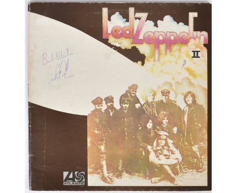 Led Zeppelin - John Bonham (1948-1980 - Drummer) - scarce autographed Led Zeppelin II vinyl record LP sleeve. Signed in blue 