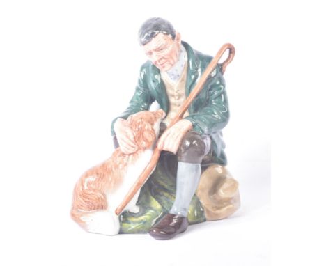 Royal Doulton – The Master – HN2325– a hand painted ceramic figure / figurine of a seated gent with dog. Maker’s marks to bas