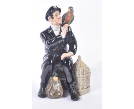 Royal Doulton – Shore Leave – HN2254 – a hand painted ceramic figure / figurine of a sea captain and parrot being seated on w