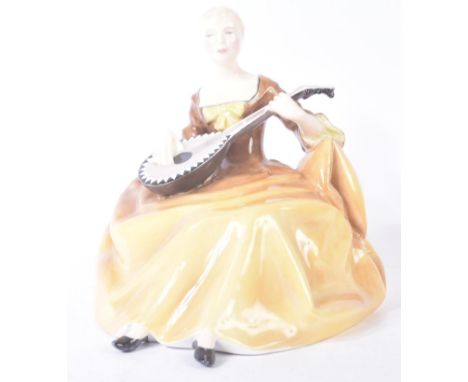 Royal Doulton – Symphony - HN2287 - a hand painted ceramic figure / figurine of a seated lady playing the mandolin. Maker’s m