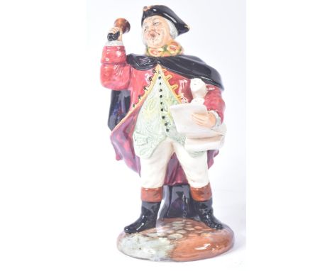 Royal Doulton - Town Crier - HN2119 - a hand painted ceramic figure / figurine of a town crier ringing a bell. Maker’s marks 