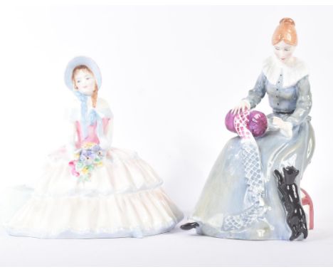 Royal Doulton - Daydreams HN1731 and Dorothy HN3098 - two hand painted ceramic figures / figurines. Maker's marks to base. Ta