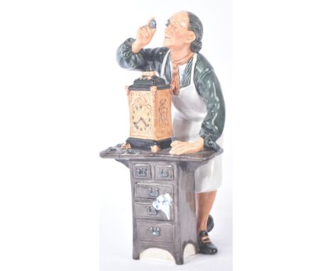 Royal Doulton – The Clockmaker - HN2279 - a hand painted ceramic figure / figurine of a clockmaker standing behind his work b