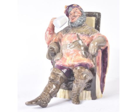 Royal Doulton – The Foaming Quart - HN2162 (1954)  – a hand painted ceramic figure / figurine of a seated merry man with beer