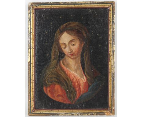 European School Old Master Portrait of the Virgin Mary.  Oil on board.  Appears to be unsigned, has not been examined out of 