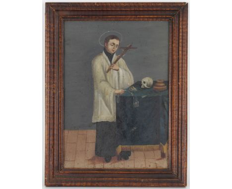 17th C Old master Painting of Penitent St. Francis. Oil on tin. Appears to be unsigned. Has not been examined out of frame. S