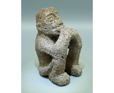 A fine Sukia figure from the Atlantic Watershed region of Costa Rica, ca. 1000 - 1500 AD. It is 6 inches high and is carved f