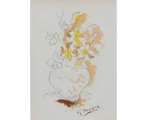 Georges Braque Stone Lithograph. Signed in plate lower right. Comes with letter of Authenticity. Sight Size: 13.5 x 9.5 in. O