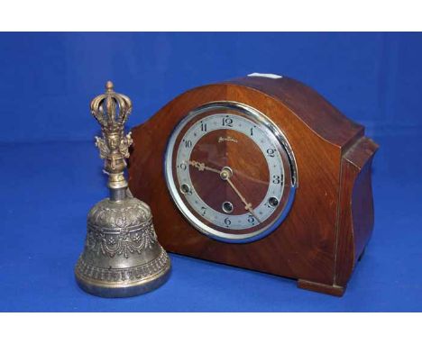 LOT OF MIXED COLLECTABLES
including a mantel clock, a 19th century model of a boat in a glazed wooden case frame, a vintage p