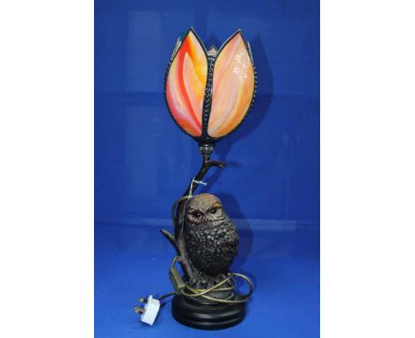 PAIR OF TABLE LAMPS
together with a figural table lamp with glass shade and one other lamp (4)