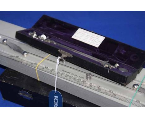 COLLECTION OF SCIENTIFIC INSTRUMENTS
including a precision cut set of railway curves, range 5000mm to 30mm, in a fitted case,