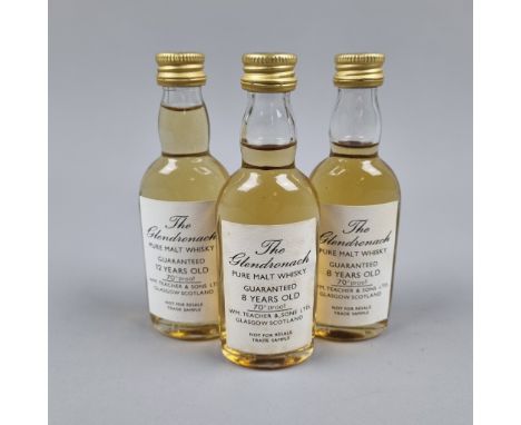 3 Miniature Glendronach 12 Year Old Teacher's 70 Proof Miniature whisky 1970's - Trade Sample  ​From a private collection bui