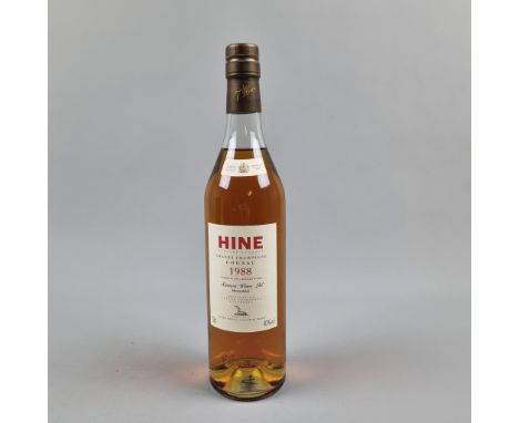 Hine 1988 Grande Champagne Cognac Landed 1990 Bottled 2004 - Tanners Wines