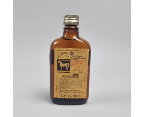 White Horse Scotch Whisky Miniature 1960 - 70 Proof   (Please note slight damage/dent in seal but seal is intact. Overall con