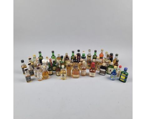Collection of various miniature spirit bottles to include Irish Whiskey, Bourbon, Cognac, Brandy, Armagnac and other spirits 