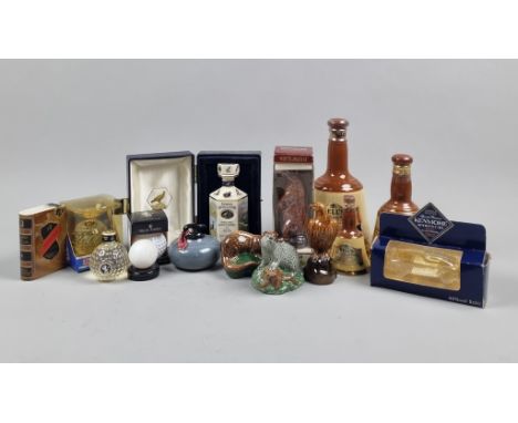 Various Ceramic Decanters and Whisky Miniatures to include:   Tomatin 'Gordon Highlander' 12 Year Old Wildlife Decanter 10cl 
