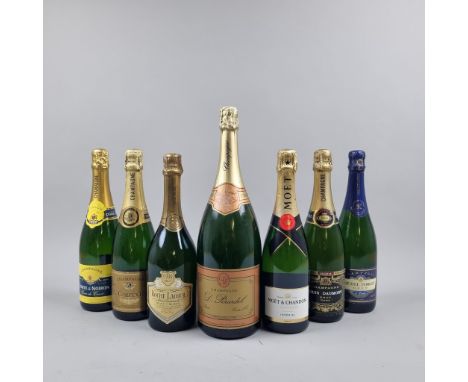 7 Bottles Champagne including   Roche Lacour Blanc-De-Blancs Brut 1998 Vintage Cremant De Limoux,  Magnum D. Perardel Brut Ca