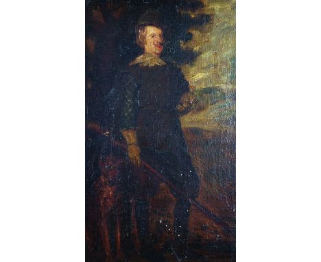 Jules Lambeaux (1858-1890) British Portrait of a Man with his Dog, Oil on Canvas laid down, Signed and Dated ’87, 15” x 9”