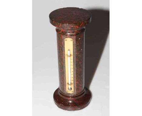 19th Century serpentine thermometer, 25cm.