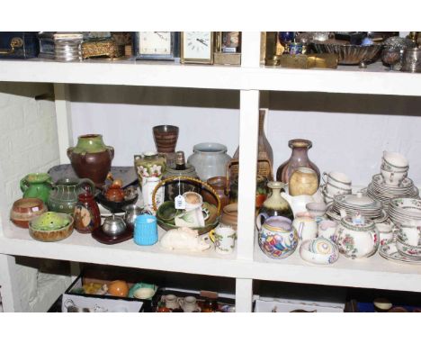 Collection of ceramics including Indian Tree, Johns Bros, Stoneware, Lancastrian Pottery, Poole Pottery, etc.