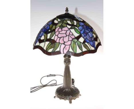 Tiffany style table lamp with shade.