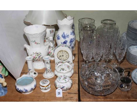 Aynsley Elizabeth Rose, Aynsley Pembroke including lamp, Royal Doulton crystal, Stuart Crystal.