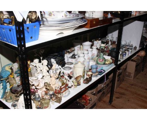 Americana money box, Royal Worcester egg coddlers, Aynsley, Ringtons, Sylvac, Wedgwood, Tiffany style butterfly lamp.