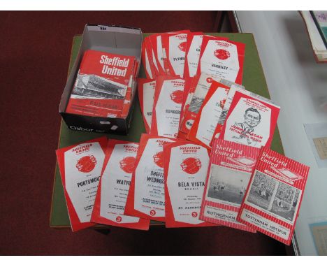 Sheffield United Programmes. 54-5 v. Tottenham, 56-7 v. Rotherham, 58-9 v. Bela Vista and many others 1958-69.