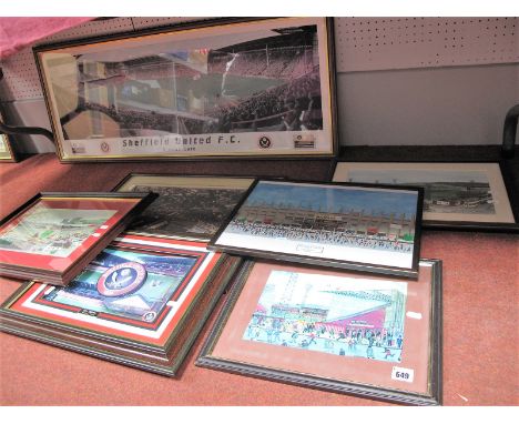 Sheffield United - Seven Various Prints of Bramall Lane, including B. Wilkinson, T Gorman, Andy Ramsdon.