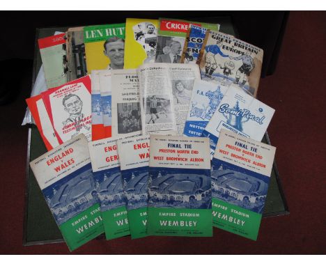 1954 F.A. Cup Final. West Brom v. Preston - Two Programmes From the Game, three England homes from the same year, 64 and 67 F