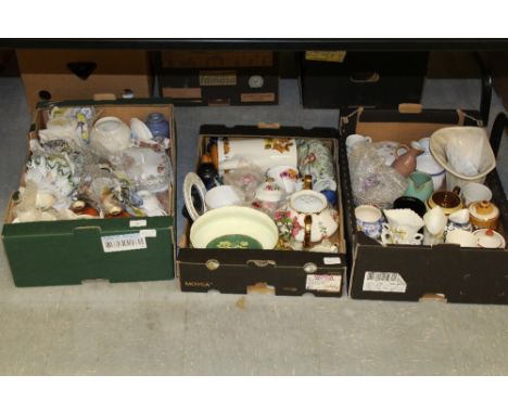 3 boxes of misc china including Royal Albert, Aynsley, Crafton