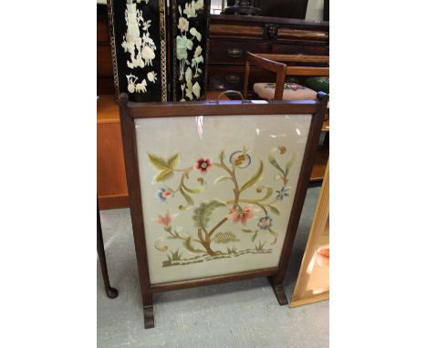 Oak & Embroidery firescreen
