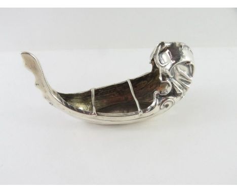 A novelty silver gondola style boat, makers mark M&amp;C?, mis-struck, Birmingham 1903, 11 cm long, 35g (1.1 troy ozs) gross