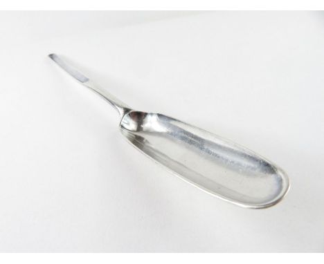 A Georgian silver marrow scoop, HD with a star between, London 1779, 23cm long, m 37g (1.1 troy ozs) gross