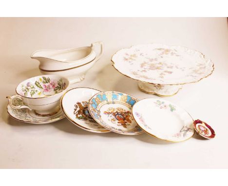 A box containing a collection of various porcelain teawares, to include Royal Worcester and Grindlet 