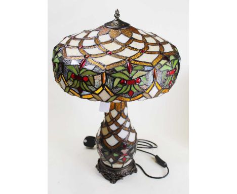 A modern Tiffany style glass table lamp, h.57cm