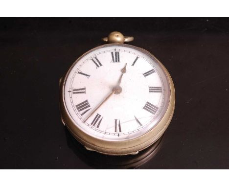 An 18th century pair cased pocket watch, having an enamelled dial with Roman numerals, the fusee movement signed Geo. Graham 