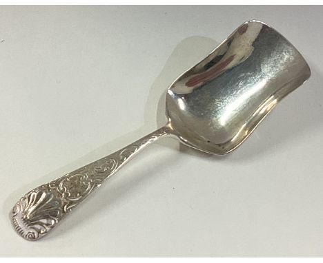 EXETER: A Victorian silver caddy scoop. 1858. Approx. 13 grams. Est. £50 - £80.