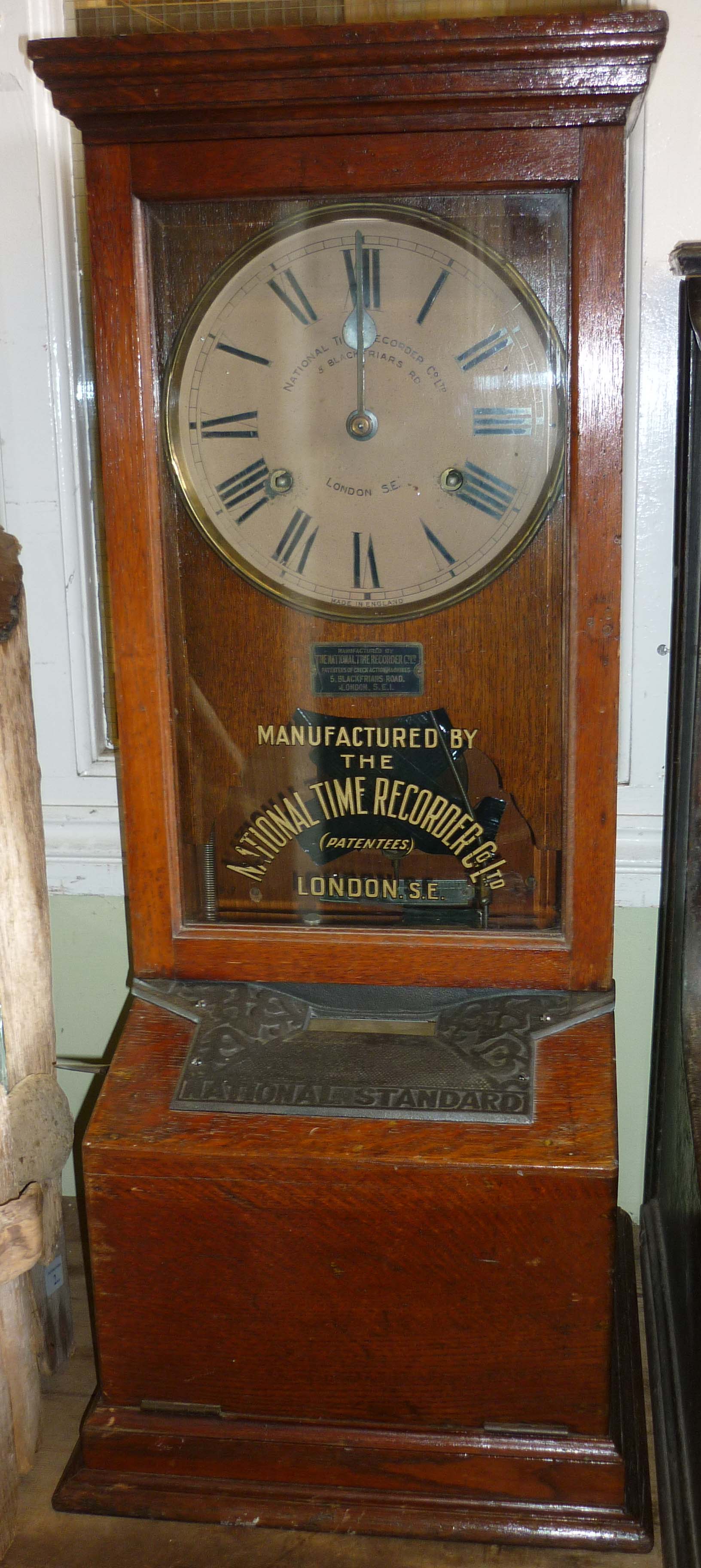 National Standard sign in time recorder clock gwo 34"h