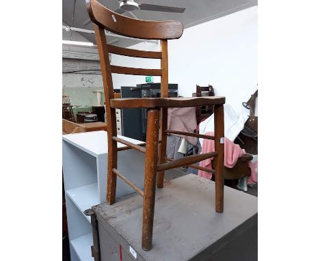 An elm seated ladder back chair 