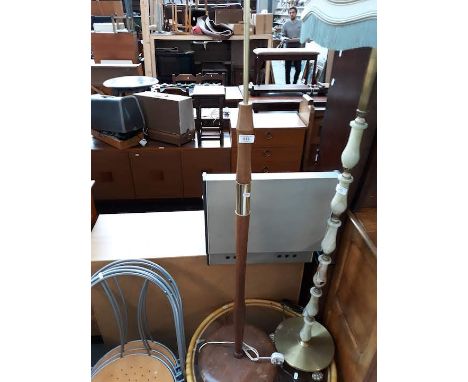 A retro teak lamp standard 