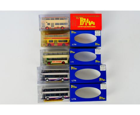 Britbus - Five boxed Limited Edition diecast 1:76 model buses from Britbus. Lot consists of  AN2-06 Leyland Atlantean AN68 / 