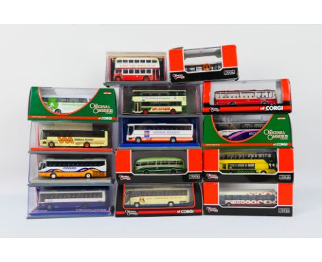 Corgi Original Omnibus - 14 diecast 1:76 scale model buses from Corgi OO. Lot includes OM46108 Plaxton Panther 'East Yorkshir