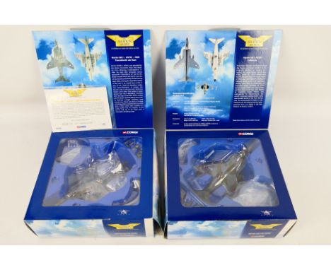 Corgi Aviation Archive - Two boxed Corgi Aviation Archive 1:72 scale diecast model aircraft. Lot consists of AA32404 Harrier 
