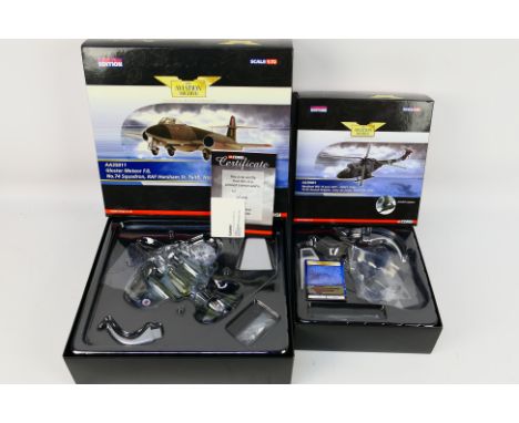 Corgi Aviation Archive - Two boxed Limited Edition 1:72 diecast model military aircraft. Lot consists of AA35011 Gloster Mete