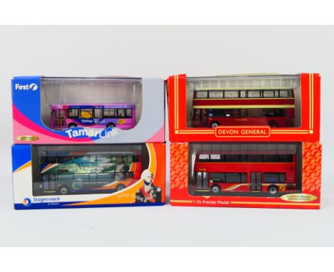 Creative Master Northcord Ltd (CMNL) - Four boxed 1:76 scale diecast model buses from CMNL. Lot consists of UKBUS 2005 Dennis