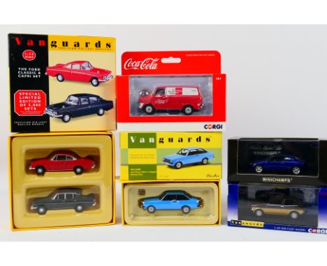 Corgi - Vanguards - Minichamps - A group of boxed Ford models including Escort Mk II # VA12600, Fiesta Sandpiper # VA12511 an